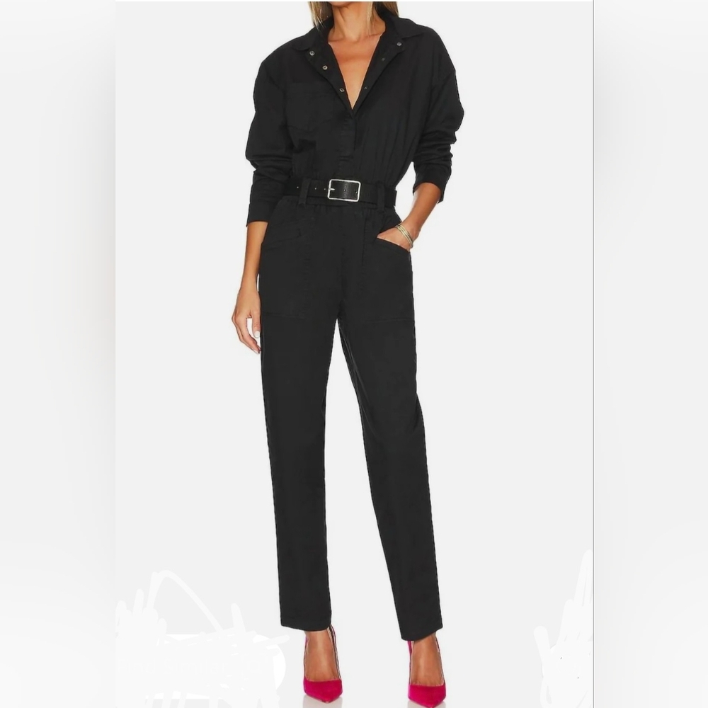NWT Pistola selena long sleeve pinch waist jumpsuit in fade black